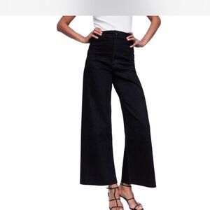 Zara Black Flare Wide-Leg Jeans
